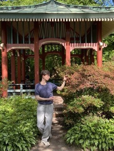 Clara Johanna practicing Qi Gong in exotic nature